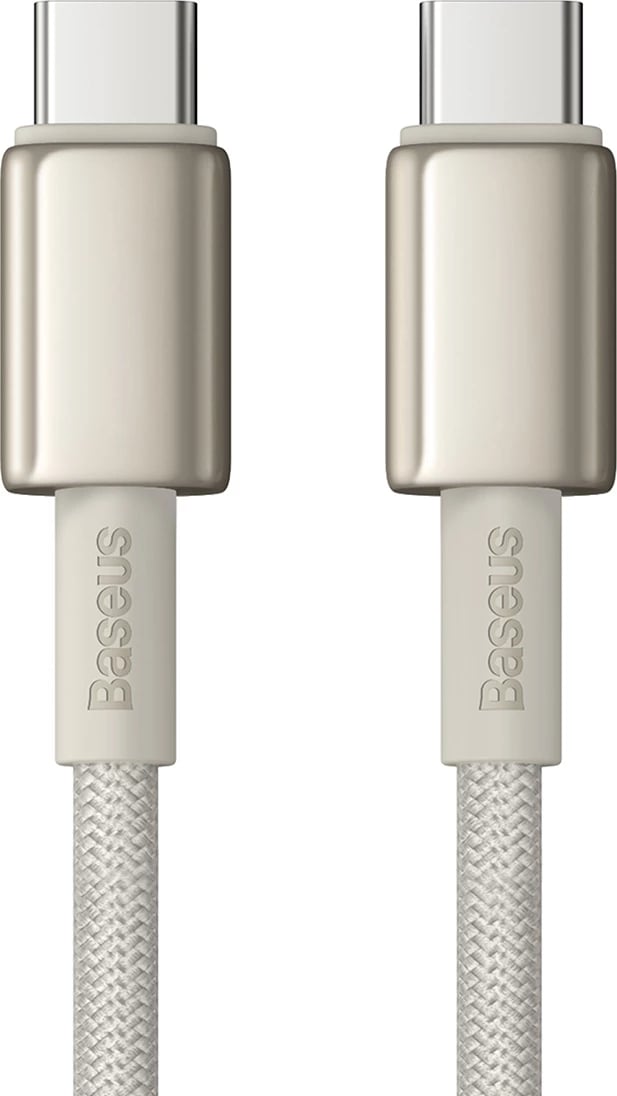 Kabllo USB-C në USB-C Baseus Tungsten Gold, 1m, 100W, Ari