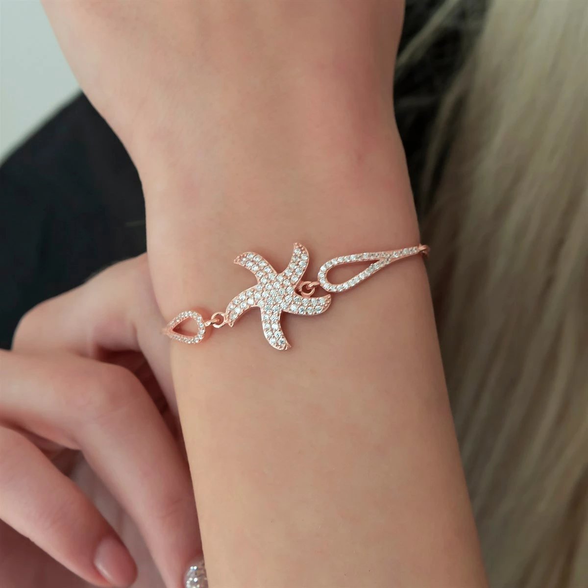 Byzylyk argjendi Jumeon, NRZ99101, ngjyrë rozë e artë, me zirkon