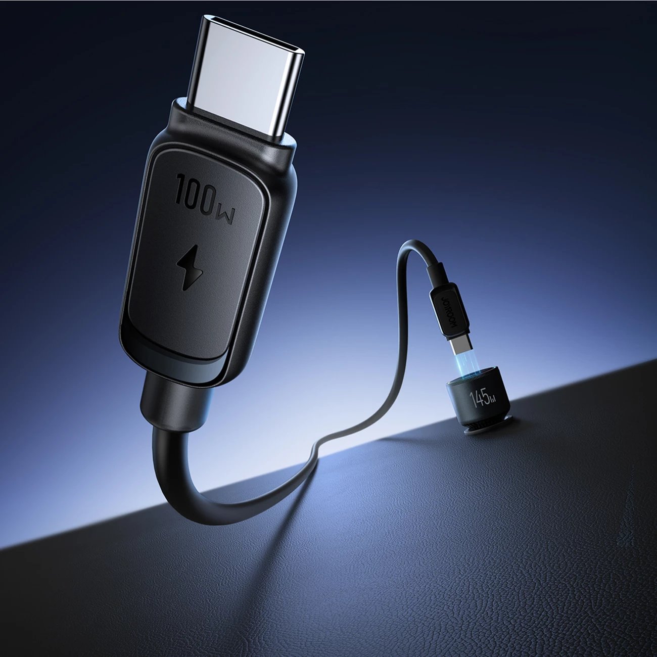 Karikues makine Joyroom JR-CCN07 145W 2xUSB-C + USB-A me kabllo USB-C 100W, gri e errët