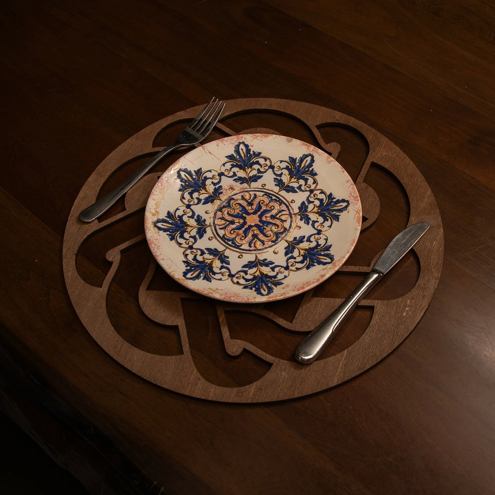 Set nënshimesh tavoline prej druri (4 copë), Hermia, Don - ngjyrë wenge