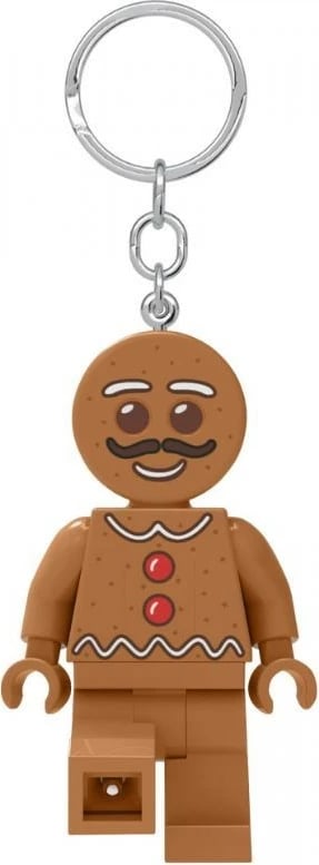 Mbajtëse çelësash LEGO Gingerbread Man me dritë LED, LGL-KE182, kafe