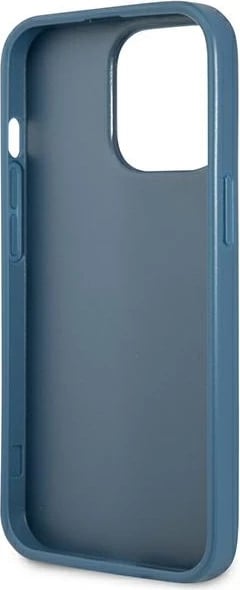 Mbështjellës Guess 4G Triangle Logo me xhepa për kartela, për iPhone 13/13 Pro, Blu