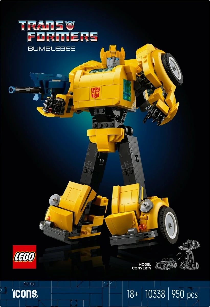 Set ndërtimi LEGO Icons Transformers Bumblebee 10338, 950 pjesë, e verdhë