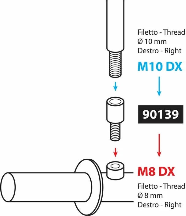 Bulon I Pasqyres Motorri 10mm D&gt; 8mm D