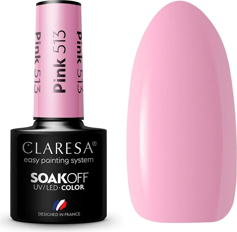 Llak për thonj për femra Claresa Hybrid 513 pink 5g