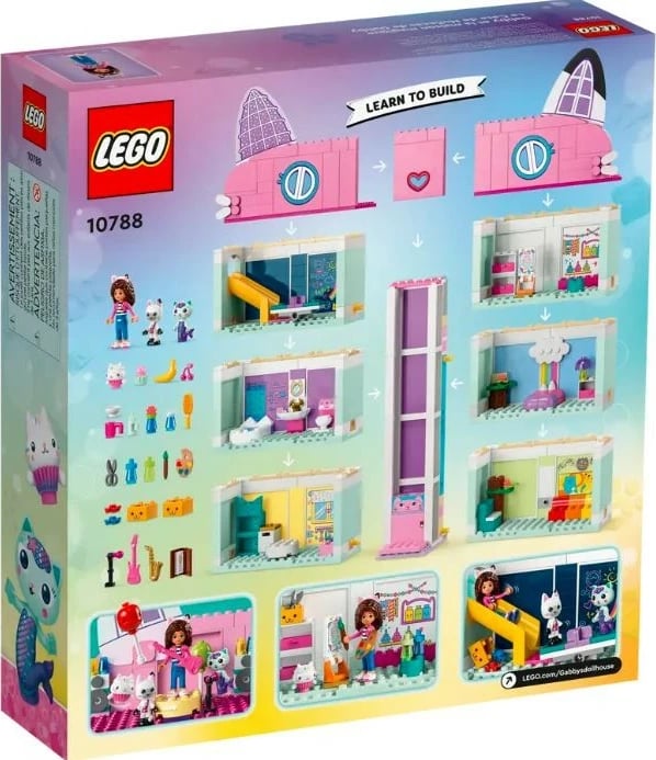 Set LEGO Gabby’s Dollhouse 10788, 498 pjesë, plastikë, për fëmijë, shumëngjyrësh