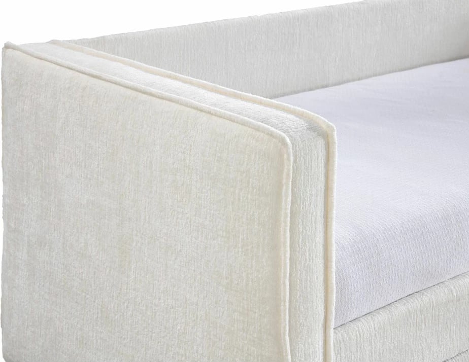 Krevati divan Calmo, për dyshek 90x190cm, krem, 222x99x84.2