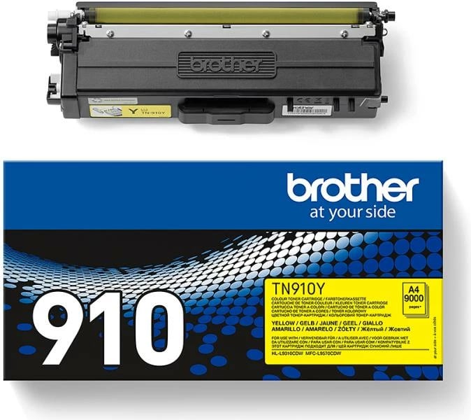 Toner Brother TN-910Y, rendiment 9,000 faqe, e verdhë