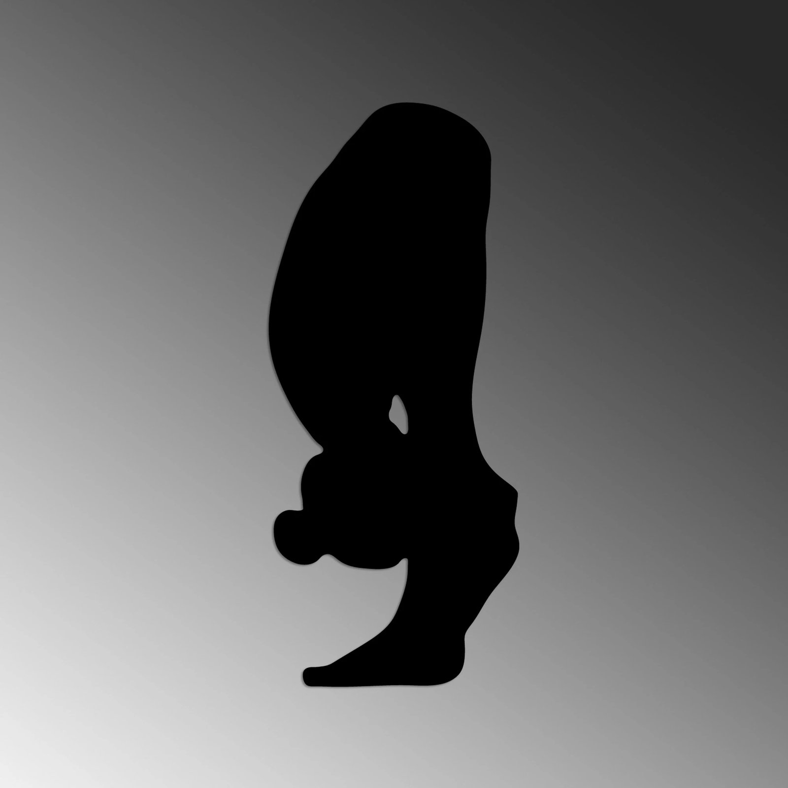 Aksesor dekorativ metalik për mur, Yoga 26, ngjyrë e zezë, 26x60cm