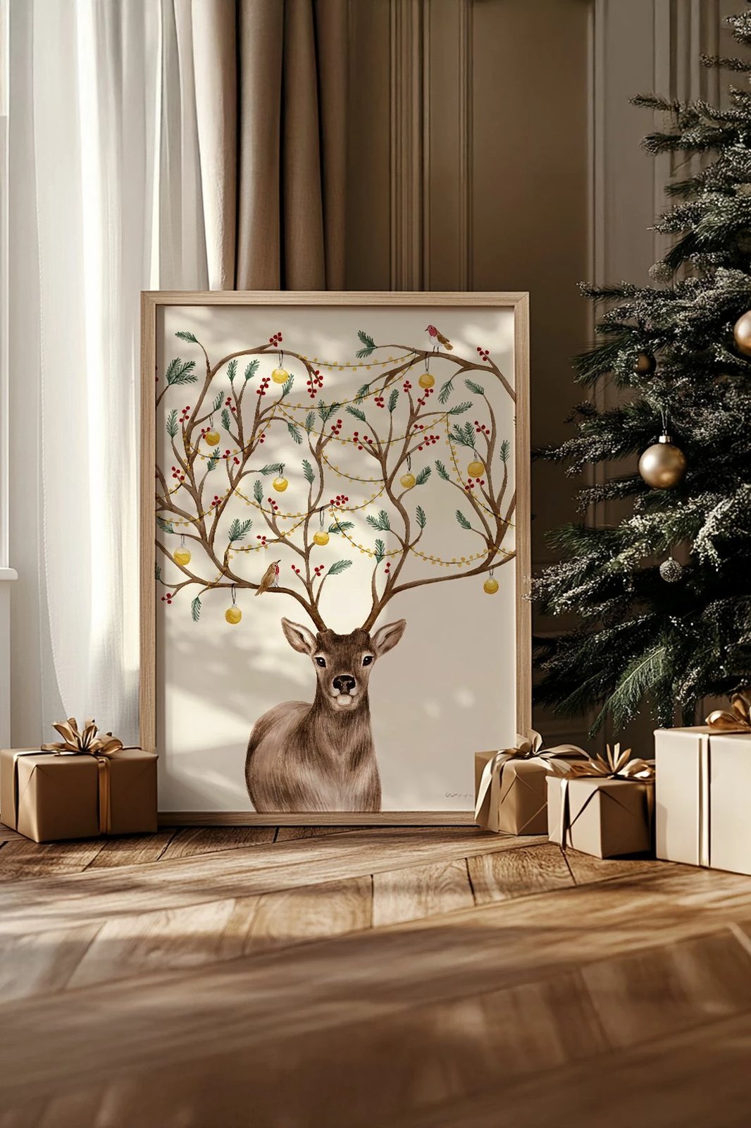 Pikturë dekorative me kornizë, shumëngjyrëshe, Wallity, Nwyearsngmdl69, 33x48cm