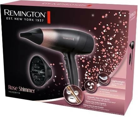 Tharëse flokësh Remington D5305 Rose Shimmer, 2200 W, e zezë/rozë