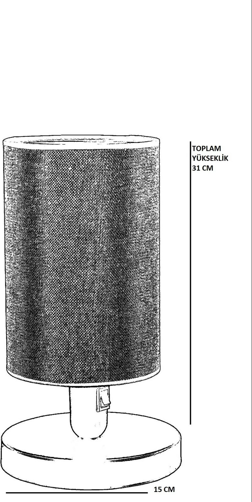 Llambë tavoline Opviq, Ayca - 8758-1P, trup metalik, kapak stof, bezhë dhe e zezë