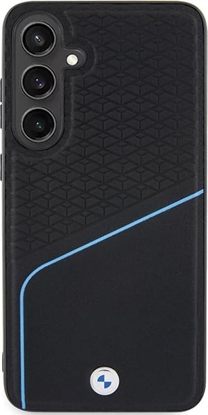 Mbështjellës BMW Signature Leather Textured & Line MagSafe për Samsung Galaxy S24+ S926, i zi