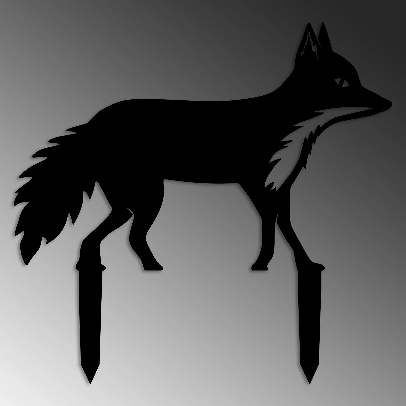 Objekt dekorativ për kopsht, dhelpër, Aberto Design, ngjyrë e zezë, 48x50cm