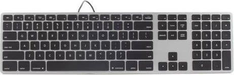 Tastierë Matias FK318L për Mac, alumini, me ndriçim RGB, Gri