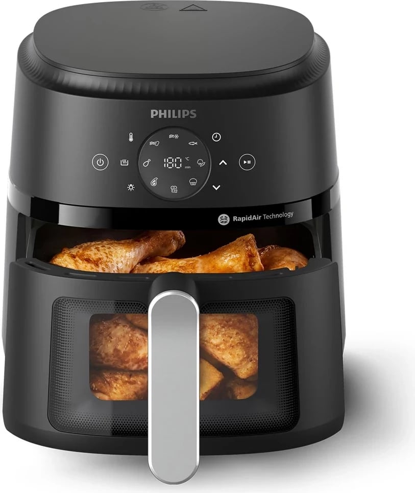 Fritezë me ajër Philips NA221/00, 4.2 L, 1500 W, e zezë/argjendtë