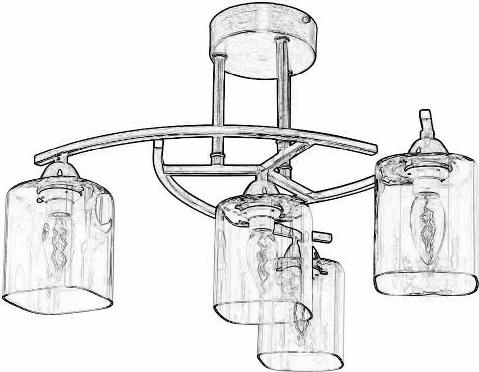 Llambadar Opviq, AV-1373-4E, ngjyrë antike, 4 llampa
