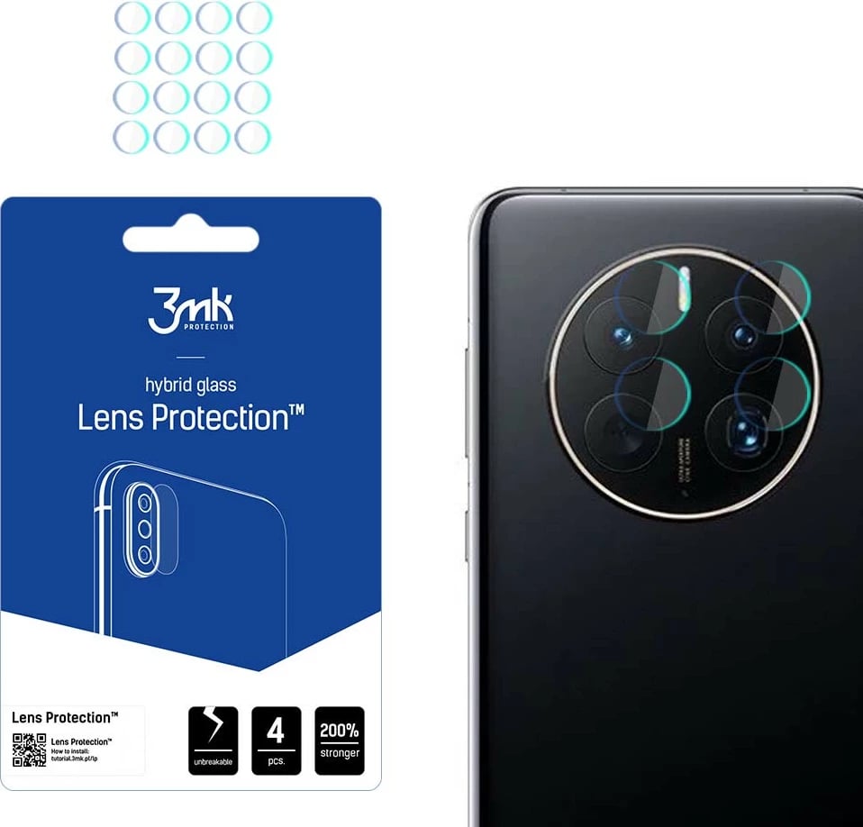 Xham mbrojtës kamerës 3mk Protection Lens Protection për Huawei Mate 50 Pro, set