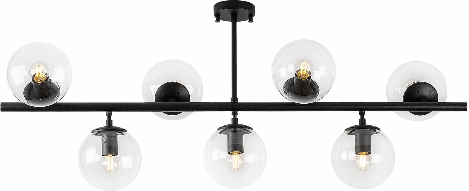 Llambadar i zi modern Opviq Fazli, 7 copa, 113x40x46cm