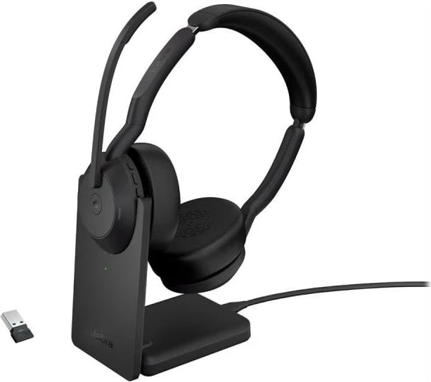 Kufje me mikrofon, Jabra, Evolve2 55 MS Stereo (25599-999-989), rreze pa tel 30m, kabllo 1m, e zezë