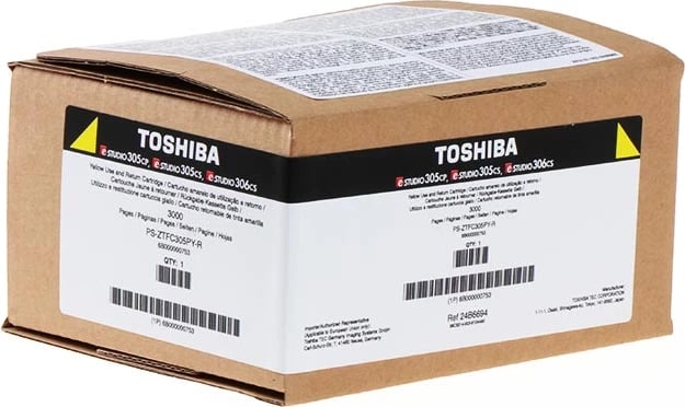 Toner, Toshiba, T-305PY-R (6B000000752), rendiment 3000 faqe, e verdhë