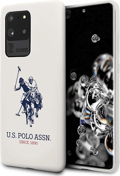 Mbështjellës U.S. Polo Assn. Silicone për Samsung Galaxy S20 Ultra, Bardhë