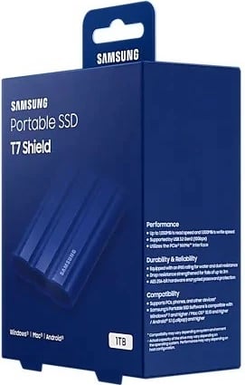 SSD i jashtëm Samsung T7 Shield, 1TB, USB 3.2, Blu