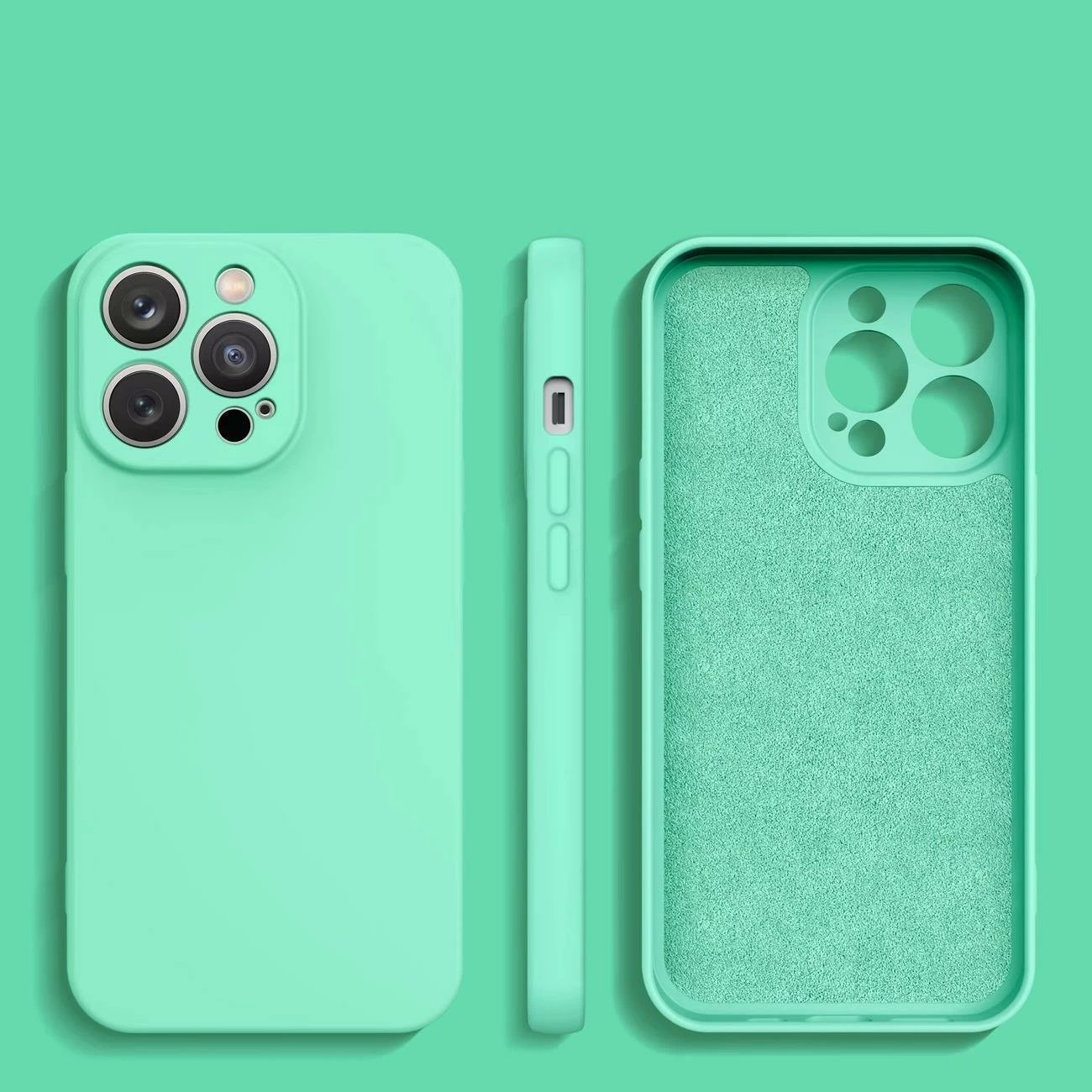 Mbështjellës silikoni Hurtel për Samsung Galaxy A14 5G / Galaxy A14, Jeshile mente