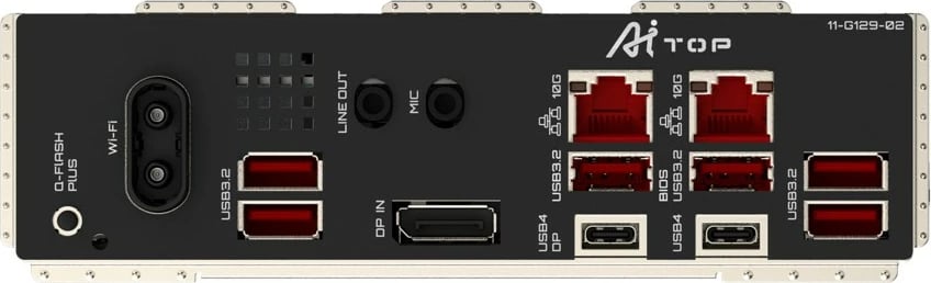 Pllakë amë, Gigabyte TRX50 AI TOP 1.1, sTR5, AMD TRX50, 8 DDR5 ECC R-DIMM deri 2 TB, 4x PCIe 5.0 x16, 4x M.2, 2x USB4, 2x 10GbE, Wi‑Fi 7, DisplayPort