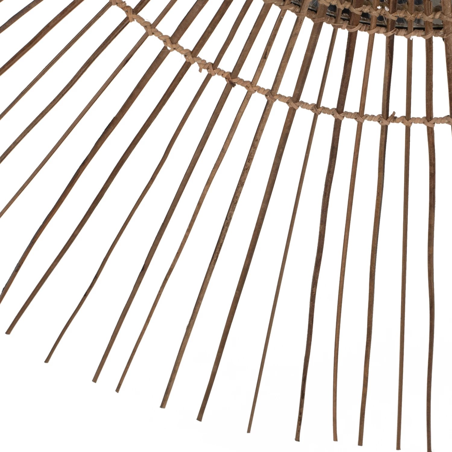 Pasqyrë rrethore me kornizë nga shkopinj kokosi, ngjyrë natyrale, 120x4x120Hcm, FH7732