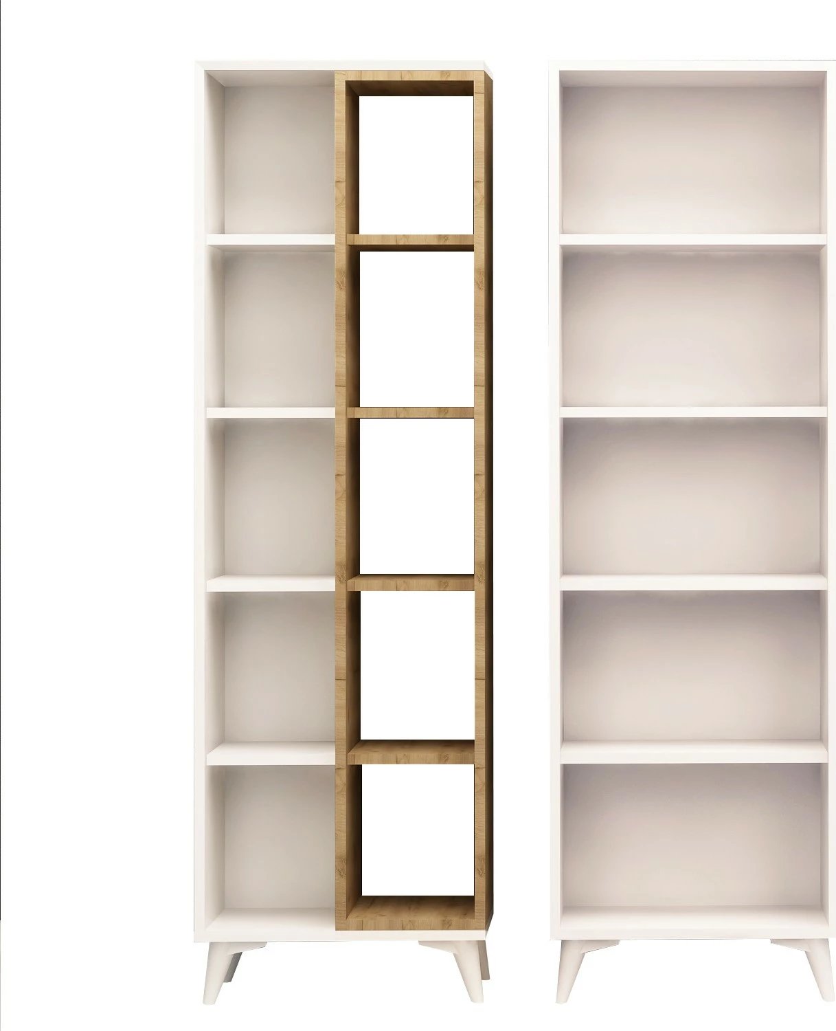 Raft librash modern, ngjyrë lis dhe e bardhë, Skye Decor Potenza, 100x162x25cm (2 copë)