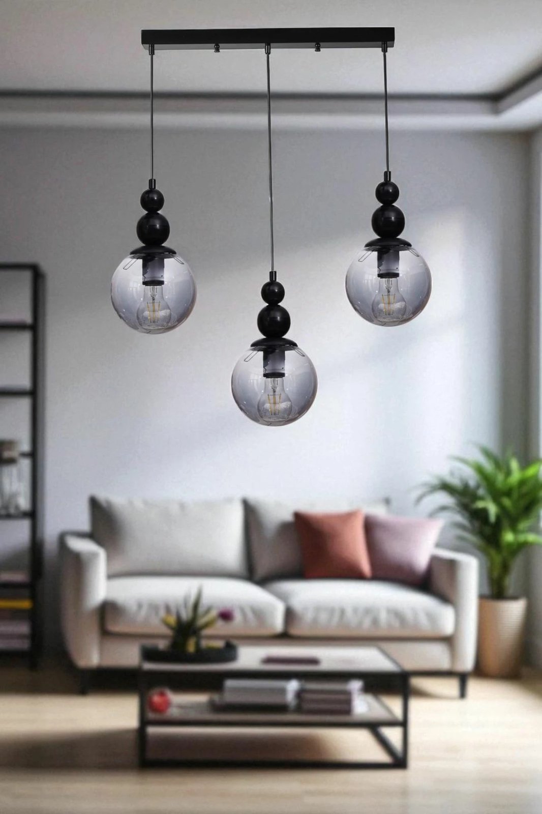 Llambë tavani Opviq, 9054-5, metal dhe qelq, gri/zi