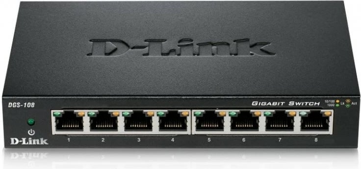 Switch D-Link DGS-108/E, 8 porte Gigabit, Desktop, i zi