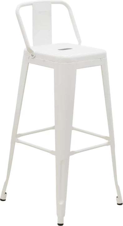 Karrige për bar me shpinë Utopia metalike e bardhë 42x42x97cm