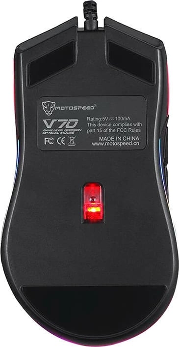 Maus gaming Motospeed V70 me kabllo, RGB, 12000 DPI, i zi