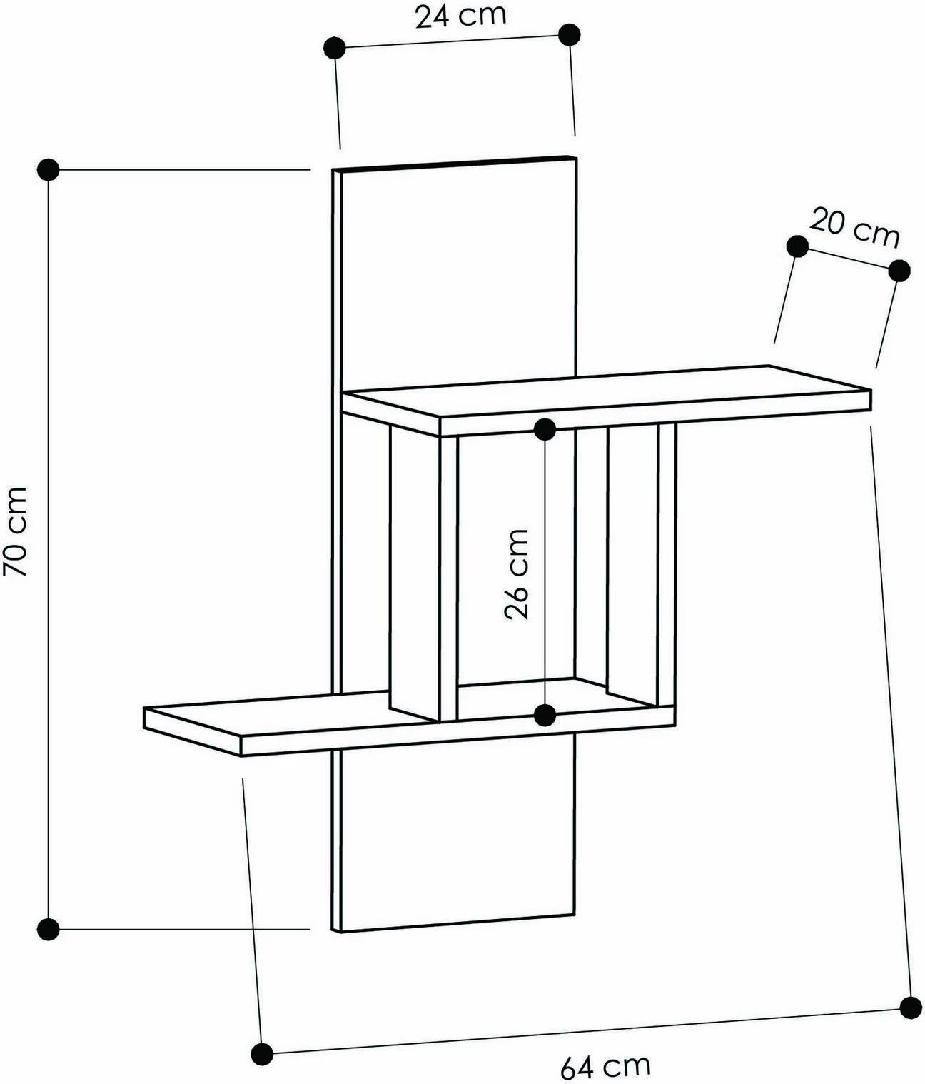 Raft muri Skye Decor, ngjyrë lisi Sonoma