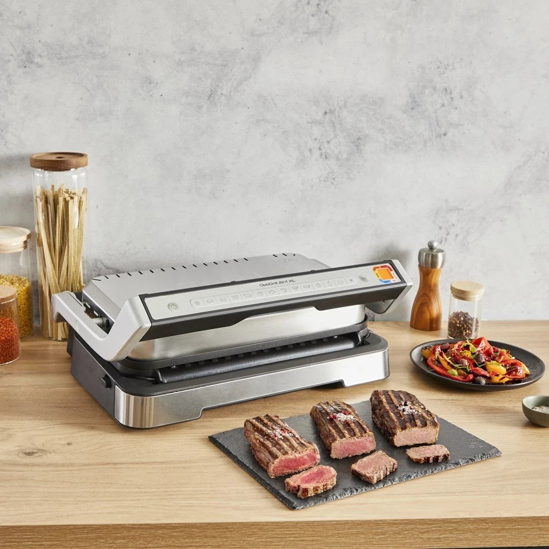Grill kontakti Tefal OptiGrill 2in1 GC773D, Çelik inox