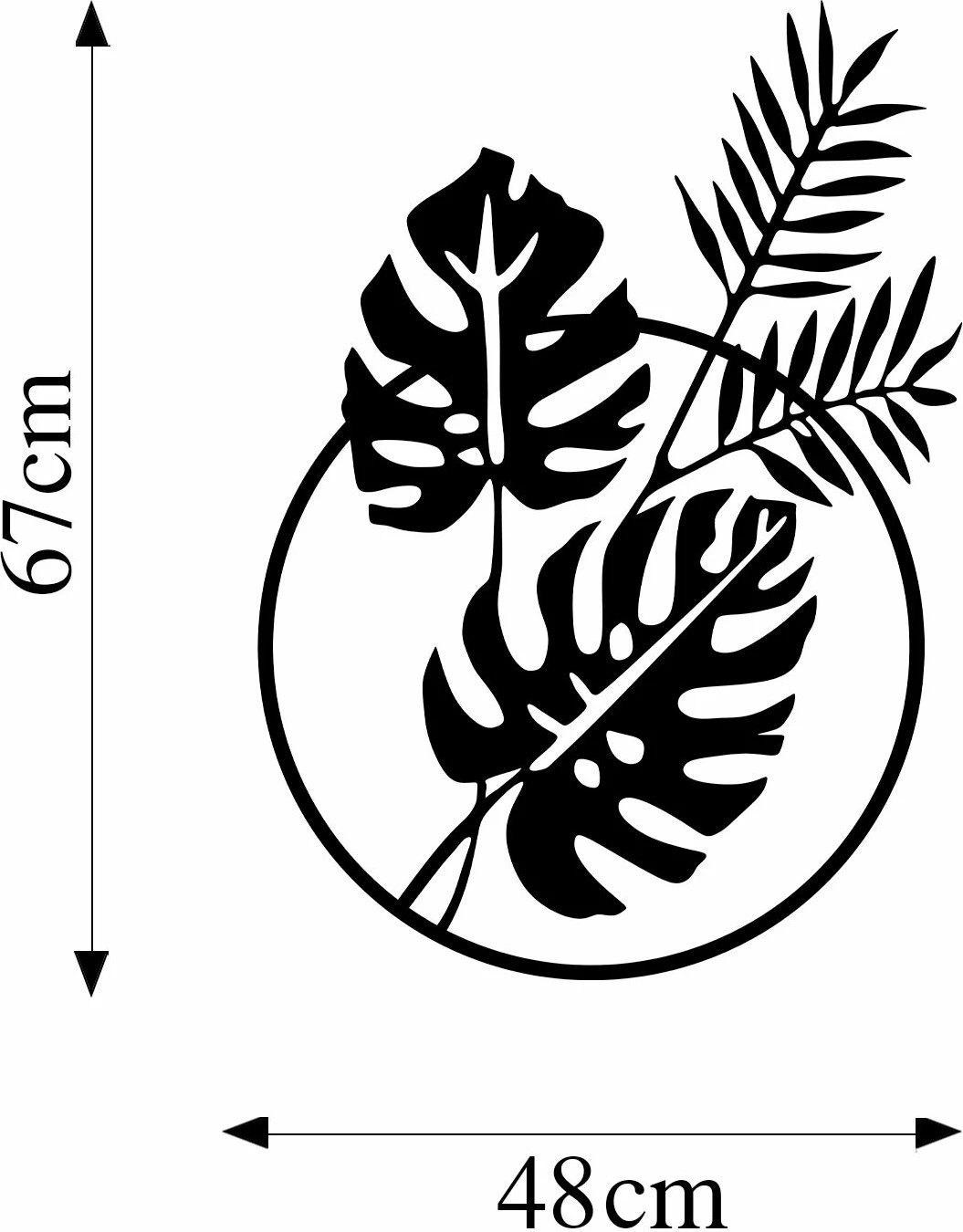 Aksesor dekorativ metalik për mur, gjethe, Wallity