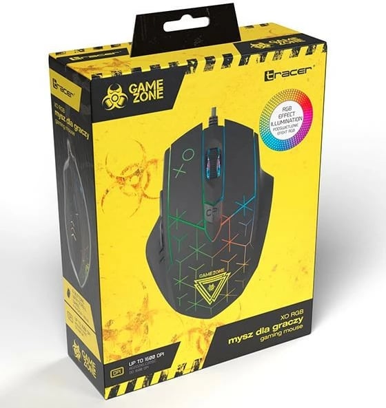 Maus Tracer XO GAMEZONE me ndriçim RGB, me tela, i zi