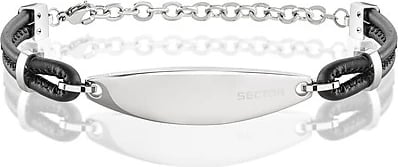 Byzylyk për meshkuj SECTOR JEWELS SACY03, i zi dhe argjend