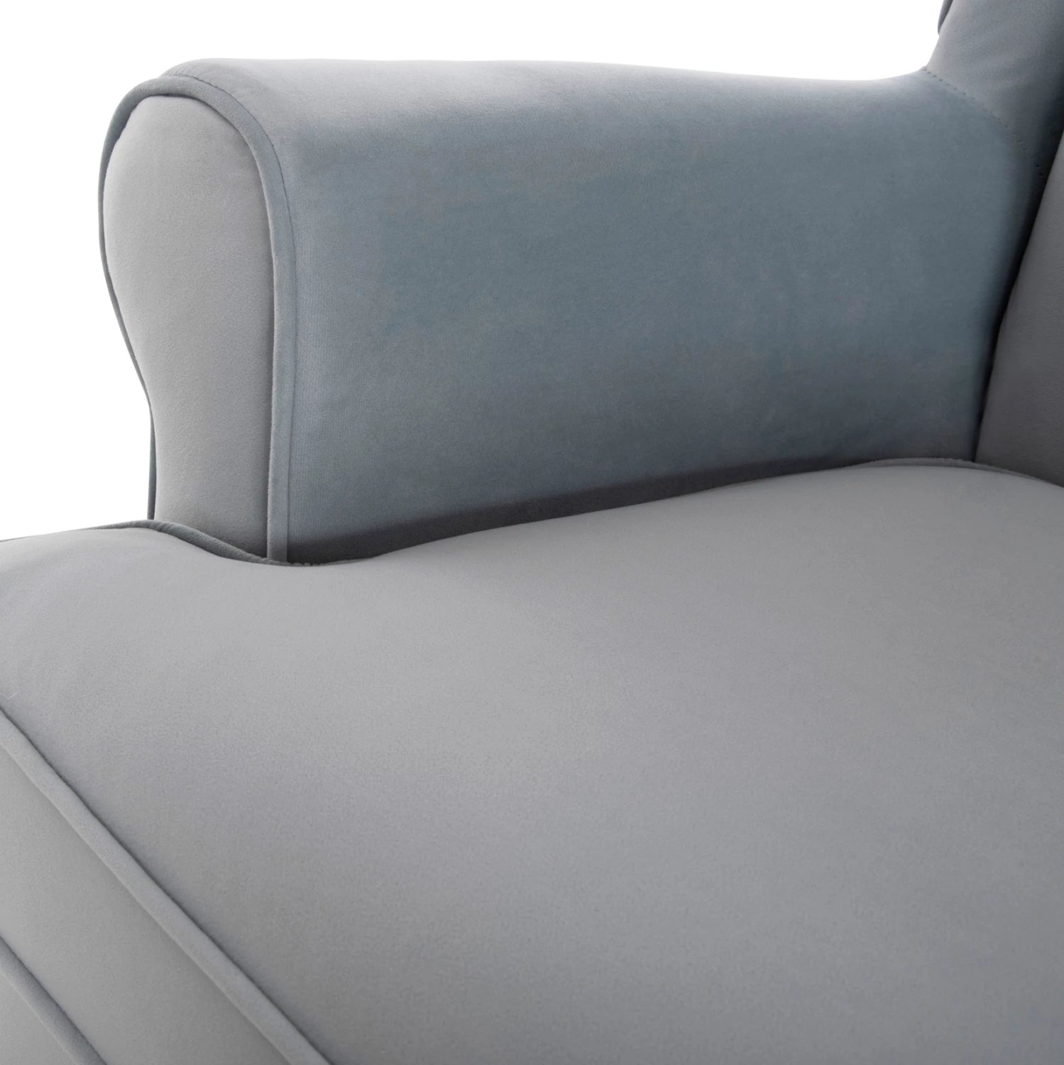 Bergere BRANDON, kadife baby blue, këmbë druri natyral, FH3073.31, 82,5x80x104 cm