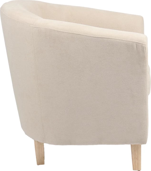 Fotel Tronmo, krem, këmbë druri gome natyrale, 75x69x75cm