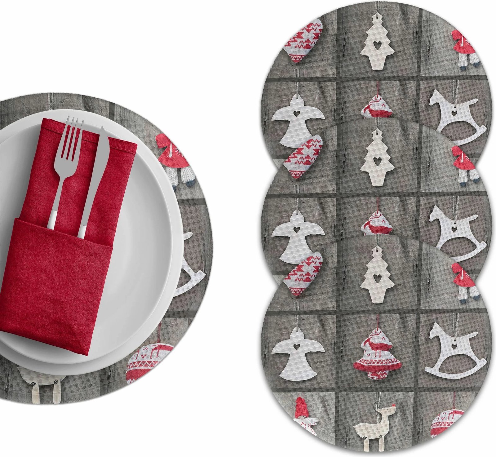 Set 4 copë mbrojtëse tavoline Hermia Concept, shumëngjyrëshe, 37cm