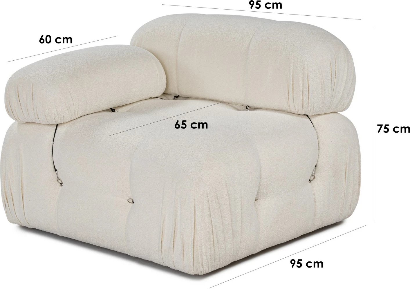 Karrige njëvendëshe Bubble L1, e bardhë, Atelier del Sofa