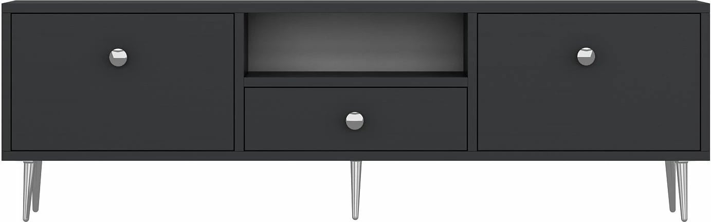 Komodë për TV Skye Decor, 1307-DROP-1, antracit, argjend