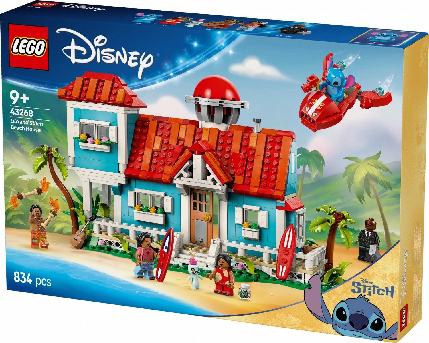 Set ndërtimi LEGO Disney Beach House Lilo and Stitch 43268, 834 pjesë