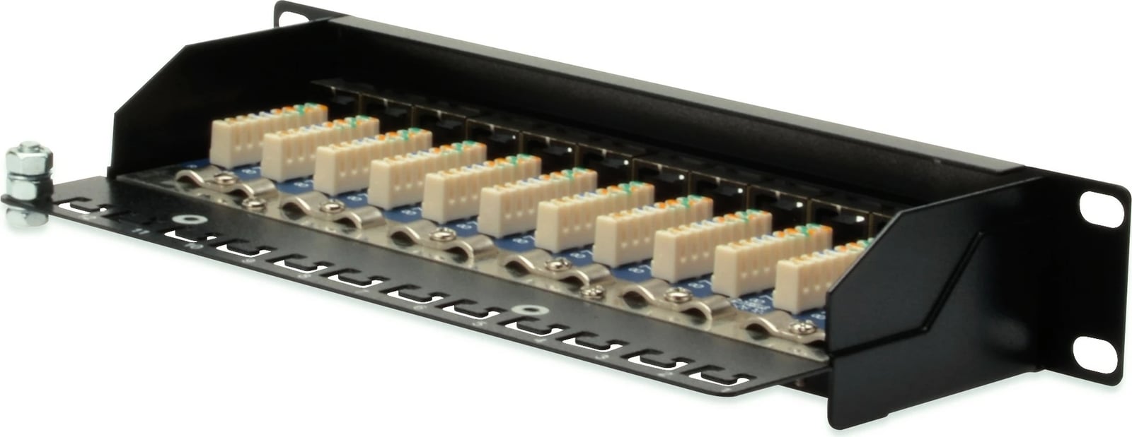 Patchpanel Digitus 12-portë Cat5e, 1U, i zi