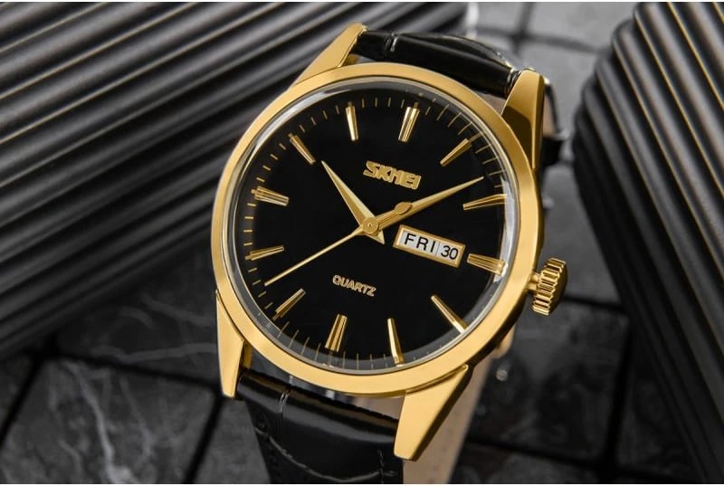 Orë dore për meshkuj Skmei, e zezë