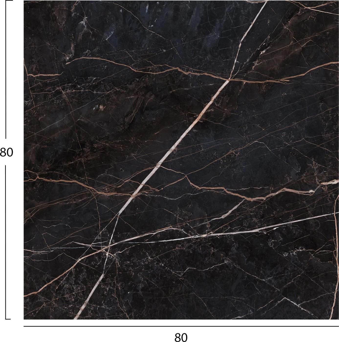 Sipërfaqe tavoline katrore HPL, mermer i zi, 80x80cm, set prej 2 copash