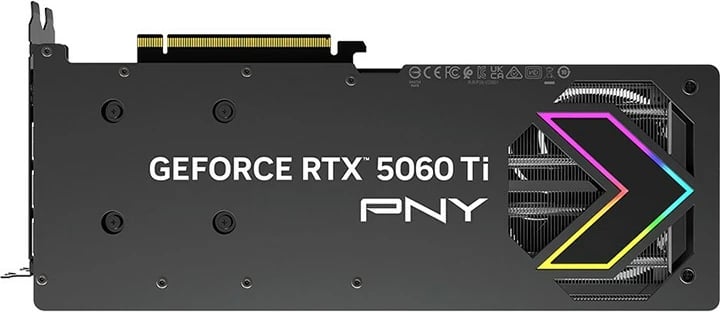 Kartë grafike PNY GeForce RTX 5060 Ti, 8GB DDR7, ARGB, OC, PCI-E 5.0, e zezë